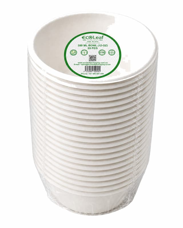 350ml Compostable Sugarcane Bowl