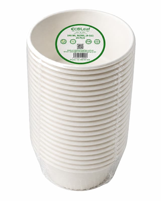 240ml Compostable Sugarcane Bowl